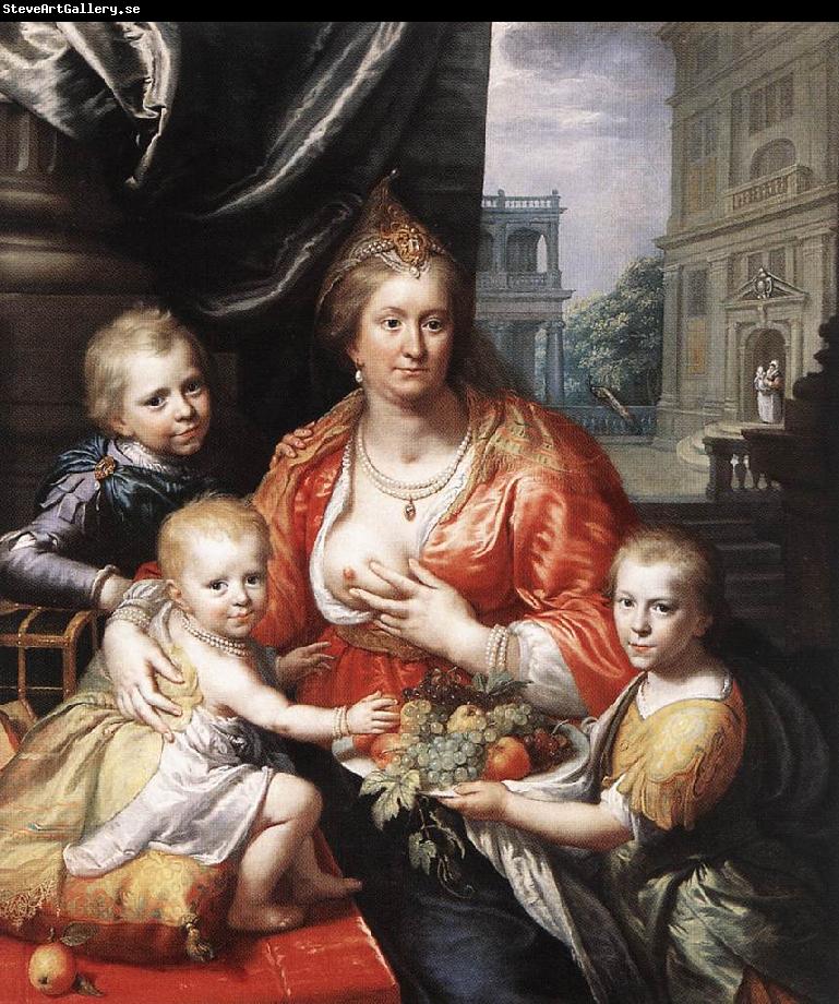 MOREELSE, Paulus Sophia Hedwig, Countess of Nassau Dietz, with her Three Sons sg